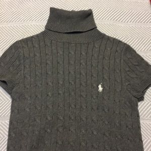 Short sleeve turtle neck polo sweater
